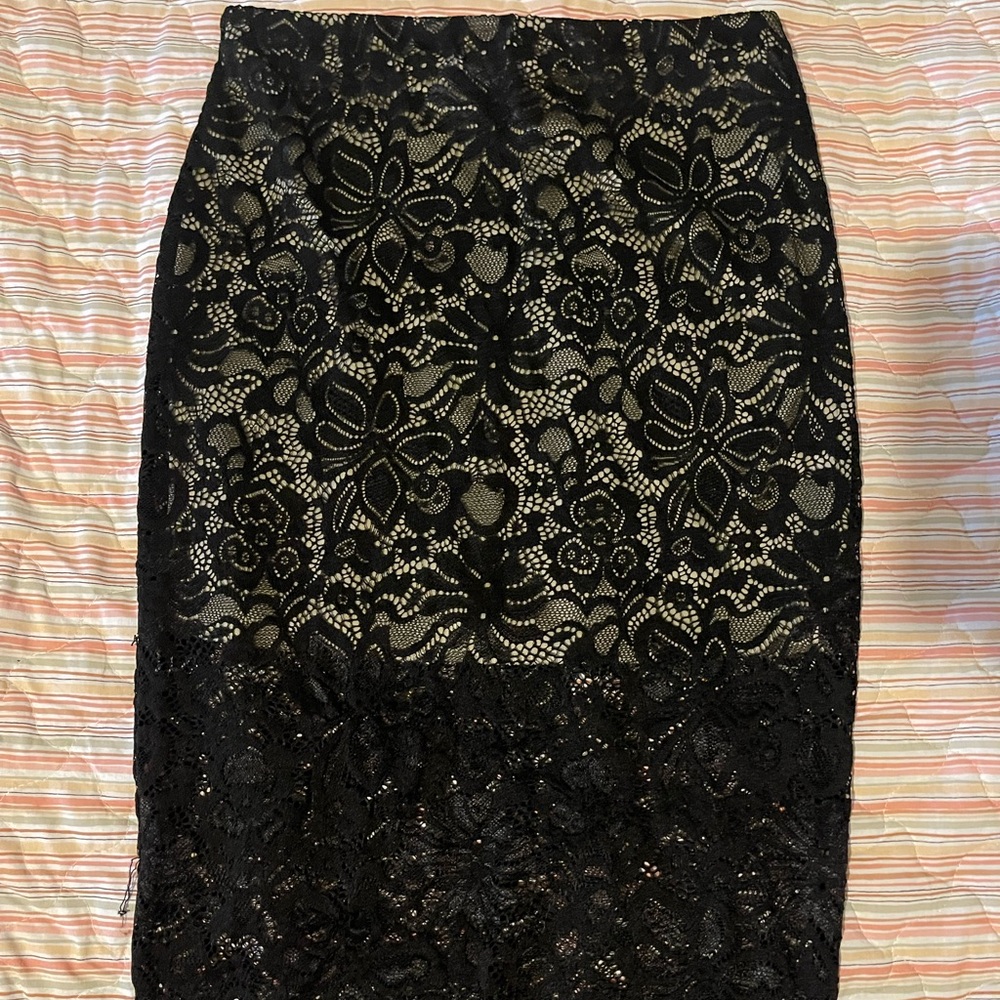 Elegant Black Lace Skirt